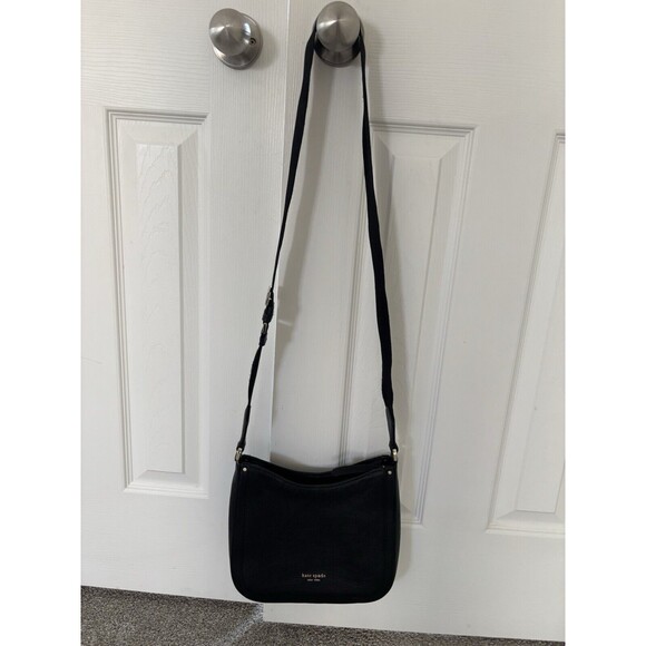 Kate Spade Roulette Messenger Black Leather Crossbody Bag Purse - Picture 16 of 16